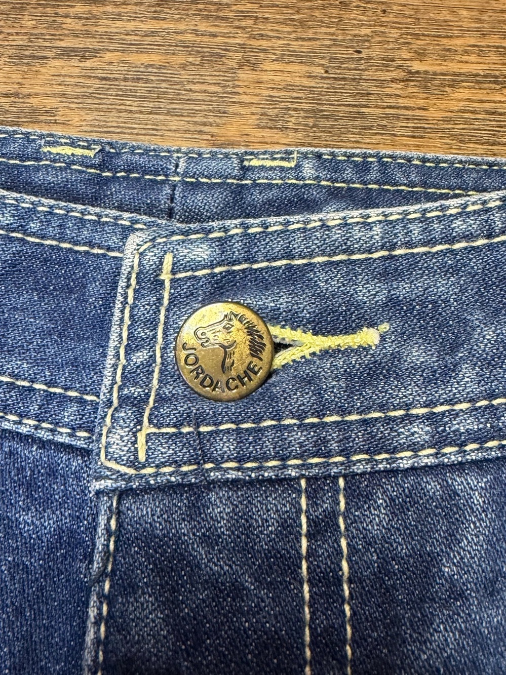 Vintage 80s Jordache Jean Women 33 (29) Pony High Waist Raw Indigo Denim Unhem - Picture 7 of 16
